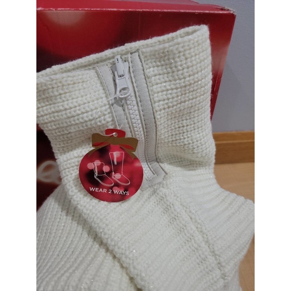 SO Size 9M Ivory Knit Booties Wear 2 Ways - Picture 4 of 5